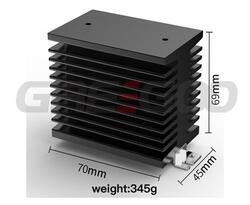 Radiator; GHS-7; do SSR 1-fazowych; z uchwytem TS35 na szynę DIN; z otworami; czerniony; 70mm; 45mm; 62mm; Greegoo