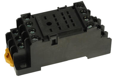 Relay socket; SH4Z-14TB; DIN rail type; panel mounted; black; without clamp; Onpow; RoHS; Compatible with relays: R4