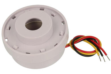 Buzzer piezoelektryczny; WEC4512C; 12V; fi 45mm; na panel; pulsujący; ciągły; z generatorem; przewody; 26mm; RoHS