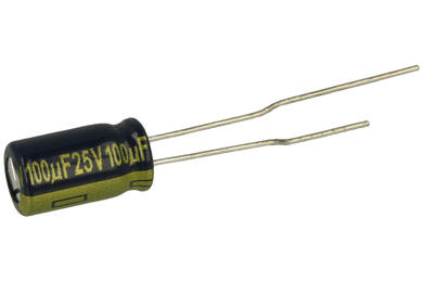 Kondensator; elektrolityczny; niskoimpedancyjny; EEUFC1E101SH; 100uF; 25V; FR-A; fi 6,3x11mm; 2,5mm; przewlekany (THT); taśma; Panasonic; RoHS