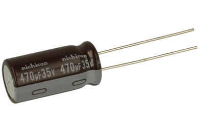 Capacitor; Low Impedance; electrolytic; UPW1V471MPD; 470uF; 35V; UPW; diam.10x20mm; 5mm; through-hole (THT); tape; Nichicon; RoHS