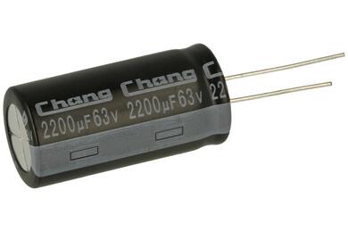 Kondensator; elektrolityczny; 2200uF; 63V; RL; RL1J222MM350A00CE0; fi 18x35mm; 7,5mm; przewlekany (THT); luzem; Changzhou Huawei Electronic; RoHS