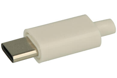 Plug; USB C; USB3.1TYPE-C; USB 2.0; for cable; straight; solder; plastic