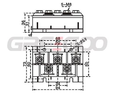 Mostek prostowniczy; 3-fazowy; MDS-100-12; 100A; 1200V; przykręcany; 80x40x32mm; Greegoo; RoHS