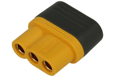 Socket; DC power; MR60-F; 3 ways; straight; for cable; yellow; solder; 30A; 500V; polyamide (PA); brass; Amass