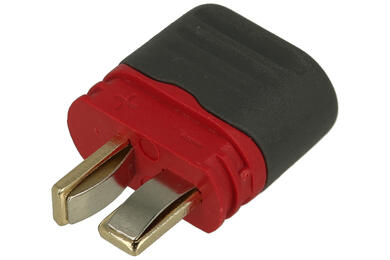 Plug; DC power; AM1015E-M; 2 ways; straight; red; solder; 25A; 500V; polyamide (PA); Amass; RoHS