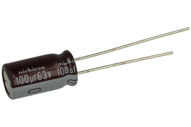 Kondensator; elektrolityczny; niskoimpedancyjny; UPW1J101MPD6; 100uF; 63V; UPW; fi 8x15mm; 3,5mm; przewlekany (THT); luzem; Nichicon; RoHS