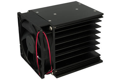 Heatsink; DY-MXW1; for 1 phase SSR; for 3-phase SSR; with fan 24V DC; with holes; 0,55K/W; blackened; 138mm; 85mm; 96mm; Firma Piekarz