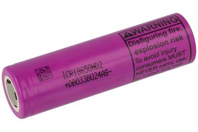 Rechargeable battery; Li-Ion; ICR18650-HD2; 3,6V; 2000mAh; 18,6x65,2mm; LG; without PCM protection