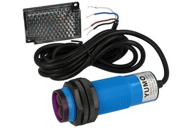 Sensor; photoelectric; G30-3B3PC; PNP; NO/NC; mirror reflective type; 3m; 10÷30V; DC; 200mA; cylindrical plastic; fi 30mm; with 2m cable; YUMO; RoHS