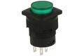 Switch; push button; R16-504BDG; OFF-(ON); green; LED 2V backlight; green; solder; 2 positions; 1,5A; 250V AC; 16mm; 25mm