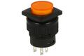 Switch; push button; R16-504BDY; OFF-(ON); yellow; LED 2V backlight; yellow; solder; 2 positions; 1,5A; 250V AC; 16mm; 25mm