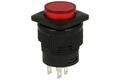Switch; push button; R16-504BDR; OFF-(ON); red; LED 2V backlight; red; solder; 2 positions; 1,5A; 250V AC; 16mm; 25mm