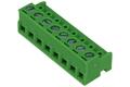 Terminal block; DG322W-5; 8 ways; R=5,00mm; 7mm; 10A; 300V; angled 90°; closed; slot screw; screw; vertical; green; Degson; RoHS