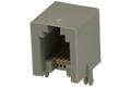 Socket; RJ10 4p4c; RJ10; through hole; angled 90°; grey; gold plated; latch; RoHS