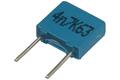 Capacitor; polyester; MKT; 4,7nF; 63V; 5%; 2,5x6,5x7,2mm; 5mm; bulk; -40...+85°C; RoHS