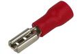Connector; 2,8x0,8mm; flat female; insulated; 01106-FDD1.25-110(8); red; straight; for cable; 0,5÷1,5mm2; tinned; crimped; 1 way; KLS