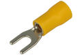 Cord end terminal; M4; fork; insulated; 01101-SVS5.5-4; yellow; straight; for cable; 4÷6mm2; tinned; crimped