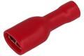 Connector; 6,3x0,8mm; flat female; whole insulated; 01109-FDFD1.25-250; red; straight; for cable; 0,5÷1,5mm2; tinned; crimped; 1 way; KLS