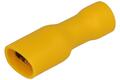Connector; 6,3x0,8mm; flat female; whole insulated; 01109-FDFD5.5-250; yellow; straight; for cable; 4÷6mm2; tinned; crimped; 1 way; KLS