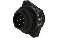 Plug; WA22J7Z1; 7 ways; straight; solder; 0,75mm2; WA22; for panel; 22mm; nylon66; black; IP67; 10A; 250V; Weipu; RoHS
