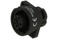 Socket; WA22K4Z2; 4 ways; straight; screw; 2,5mm2; WA22; for panel; 22mm; nylon66; black; IP67; 16A; 400V; Weipu; RoHS