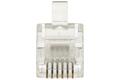 Plug; RJ12 6p6c; RJ(6p); for cable; straight; clear; latch; RoHS