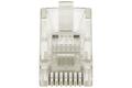 Plug; RJ45 8p8c; RJ(8p)OL; for cable; straight; round strand cable; clear; latch; RoHS