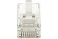 Plug; RJ45 8p8c; RJ(8p)OD; for cable; straight; round cable wire; clear; latch; RoHS