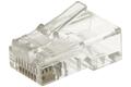 Plug; RJ45 8p8c; RJ(8p)OD; for cable; straight; round cable wire; clear; latch; RoHS