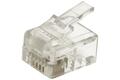 Plug; RJ12 6p6c; RJ(6p); for cable; straight; clear; latch; RoHS
