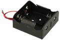 Battery holder; UM-1x2; 2xR20(D); with cable; container; black; R20 D
