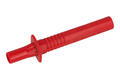 Test probe; 20.211.1; red; 4mm; pluggable (two 4mm banana sockets); 20A; 1000V; 106mm; with fuse; safe; nickel plated brass; PA; Amass; RoHS