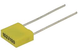 Capacitor; polyester; MKT; 1nF; 100V; 5%; 2,5x6,5x7,2mm; 5mm; bulk; -40...+85°C; STcapacitors; RoHS