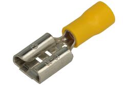 Connector; 9,4x1,2mm; flat female; insulated; 01106-FDD5.5-375; yellow; straight; for cable; 4÷6mm2; tinned; crimped; 1 way; KLS