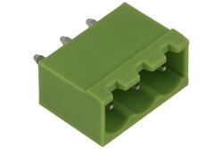 Terminal block; XY2500V-D-03P; 3 ways; R=5,00mm; 12mm; 12A; 300V; through hole; straight; closed; green; Xinya; RoHS