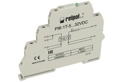 Relay; SSR; instalation; single phase; PI6-1T-5...32VDC; 4÷32V; DC; 1,2A; 400V; AC; zero crossing; triac output; DIN rail type; SPST NO; Relpol; RoHS