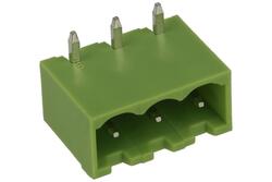 Terminal block; XY2500R-D-03P; 3 ways; R=5,00mm; 8,1mm; 12A; 300V; through hole; angled 90°; closed; green; Xinya; RoHS