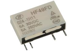 Relay; electromagnetic miniature; HF49FD-024-1H11; 24V; DC; SPST NO; 5A; 250V AC; 5A; 30V DC; PCB trough hole; Hongfa; RoHS