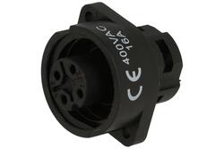 Socket; WA22K4Z2; 4 ways; straight; screw; 2,5mm2; WA22; for panel; 22mm; nylon66; black; IP67; 16A; 400V; Weipu; RoHS