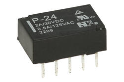 Relay; electromagnetic miniature; P-24; 24V; DC; DPDT; 0,5A; 125V AC; 1A; 30V DC; PCB trough hole; Forward Relays; RoHS