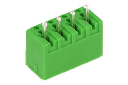 Terminal block; STL1550/4-GV; 4 ways; R=3,50mm; 9,2mm; 8A; 300V; through hole; straight; closed; green; PTR Messtechnik; RoHS