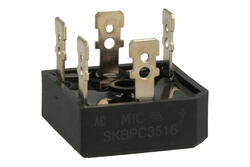 Bridge rectifier; 3-phases; SKBPC3516; 35A; 1600V; cube; connectors; FM type 28,3x28,3x11mm; Master Instrument Corporation; RoHS