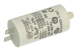 Capacitor; polypropylene; motor; 416172327; 1,5uF; 475V; fi 28x55mm; 6,3mm connectors; screw without nut; Ducati; RoHS