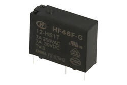 Relay; electromagnetic miniature; HF46F-G/012-HS1T; 12V; DC; SPST NO; 7A; 250V AC; 7A; 28V DC; PCB trough hole; Hongfa; RoHS