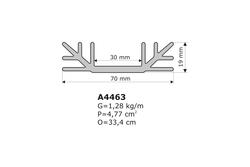Radiator; A4463; 1,3kg/m; U; 70mm; 19mm; Kęty