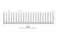 Heatsink; C26260; 13,3kg/m; ribbed; 262mm; 60mm; Firma Piekarz