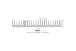 Heatsink; C20025; 6,02kg/m; ribbed; 200mm; 25mm; Firma Piekarz