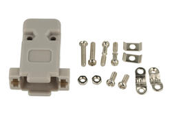 Connector housing; D-Sub; Canon 9p HQ; 9 ways; straight; grey; plastic; screwed; Oupin; RoHS