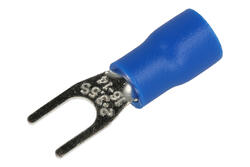 Cord end terminal; M3,5; fork; insulated; 01101-SVS2-3.5; blue; straight; for cable; 1,5÷2,5mm2; tinned; crimped